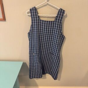 VINTAGE Marsh Landing Blues Plaid Dress